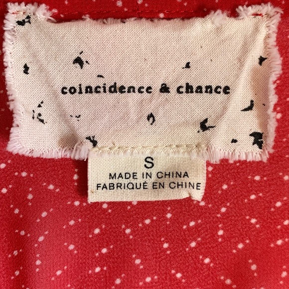Urban Outfitters Bow Tie Blouse coincidence & chance Red White Dot Small S - Picture 7 of 15